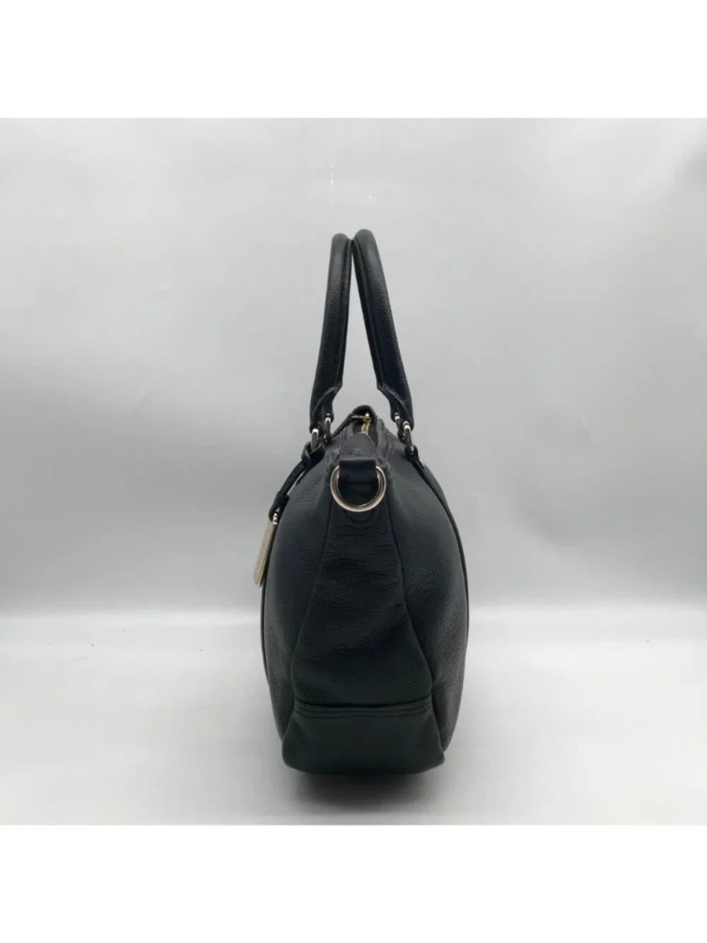Coach Black Pebbled Leather Convertible Central Satchel Bag
